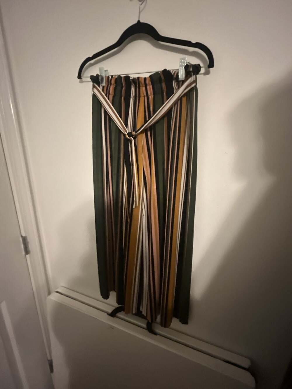 Jon & Anna Contemporary Striped Wide-Leg Paper Bag Waist Pants with Belt